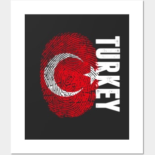 Turkey Flag Fingerprint My Story DNA Turkish Posters and Art